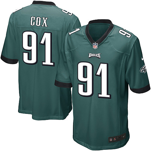 Men's Game Fletcher Cox Nike Jersey Midnight Green Home - #91 NFL Philadelphia Eagles